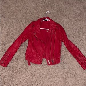 Red Faux leather jacket